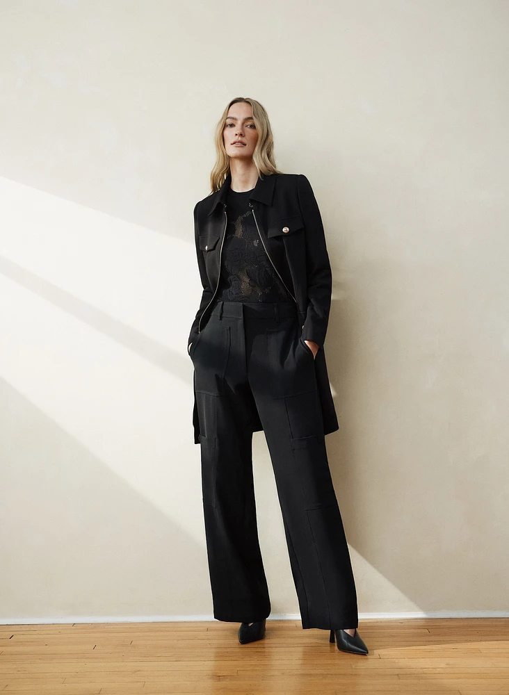 Pantalon cargo à jambe large