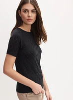 Embellished Grid T-Shirt