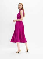 Plissé Satin Dress