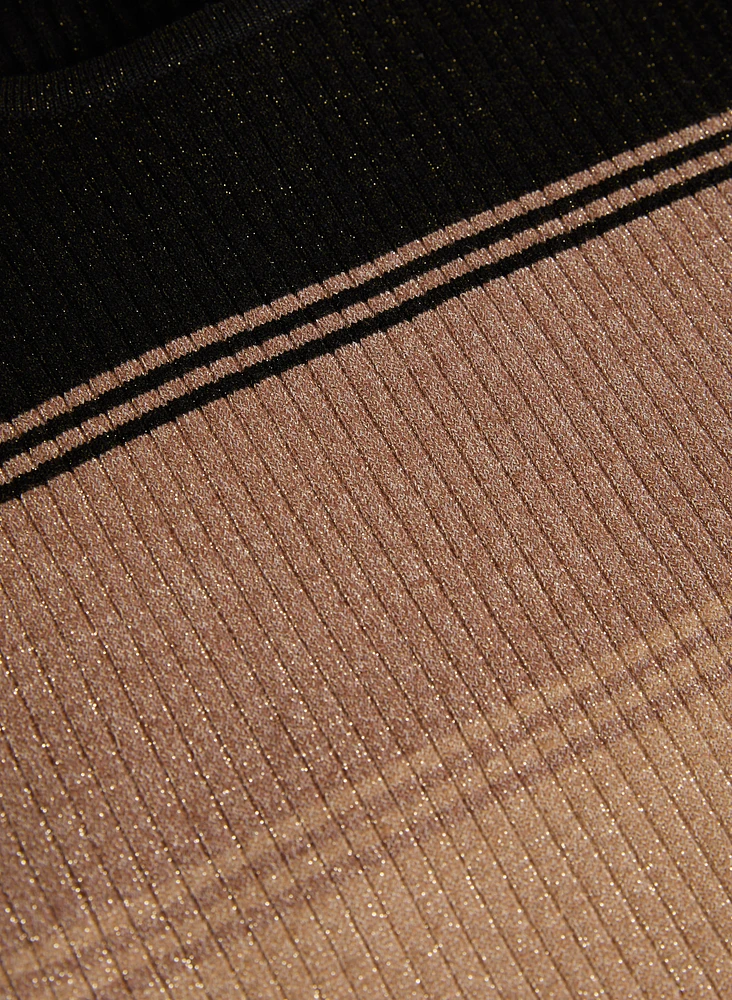 Striped Rib Knit Sweater