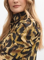 Leopard Puff Sleeve Blouse