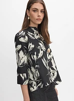 Joseph Ribkoff - Floral Asymmetric Swing Jacket
