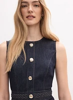 Robe en denim à ceinture tressée