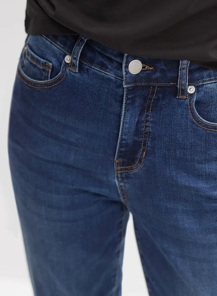 Stone Wash Straight-Leg Jeans