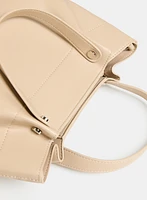 Layered Chain Detail Satchel Handbag