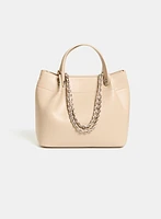 Layered Chain Detail Satchel Handbag
