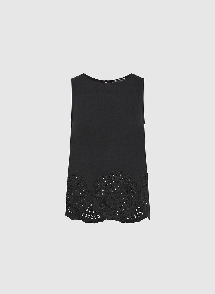 Embroidered Hem Blouse