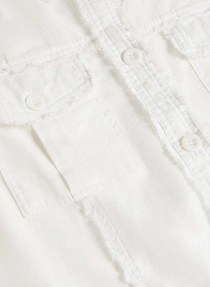 Veste à bordures effilochées