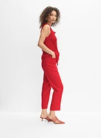 Linen-Blend Capris