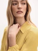 Satin Twist-Hem Blouse