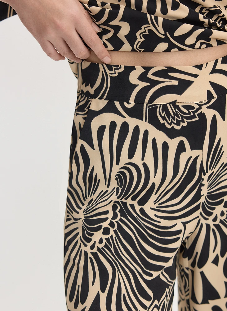 Pantalon à motif tropical