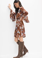 Belted Paisley Dress
