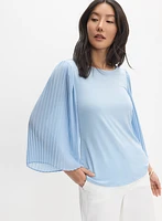 Pleated Flare Sleeve Top