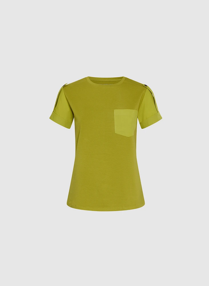 Satin Detail T-Shirt