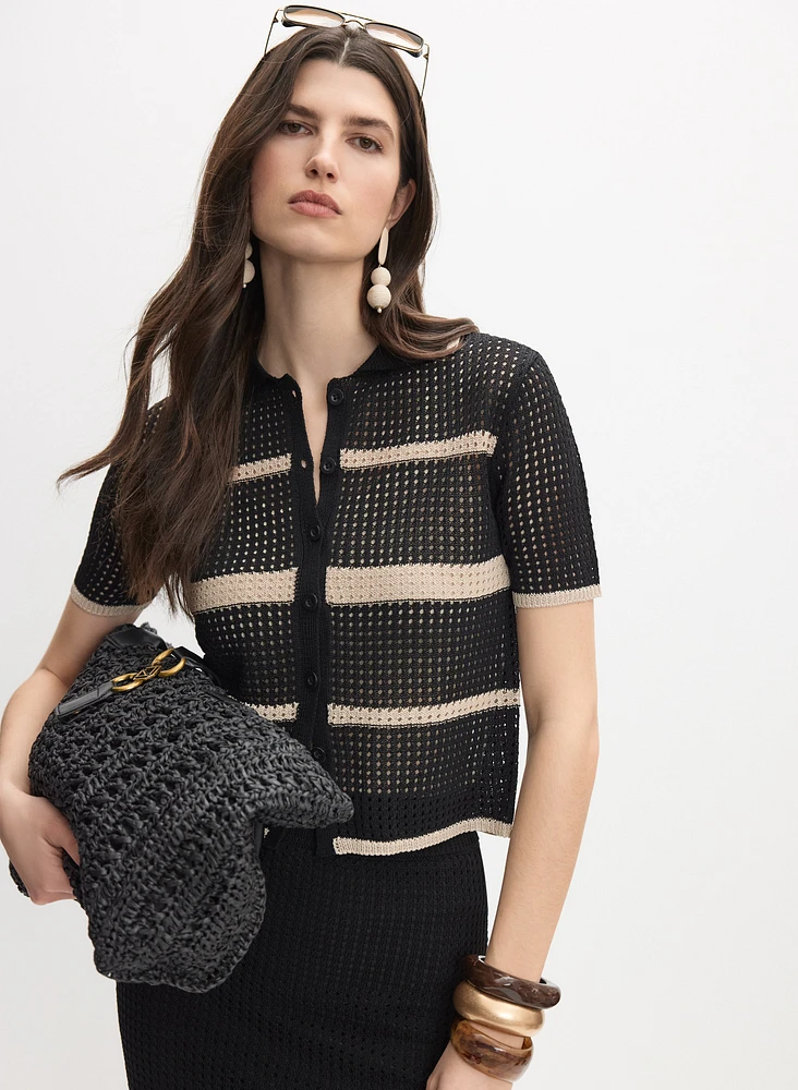 Joseph Ribkoff - Pull rayé style polo