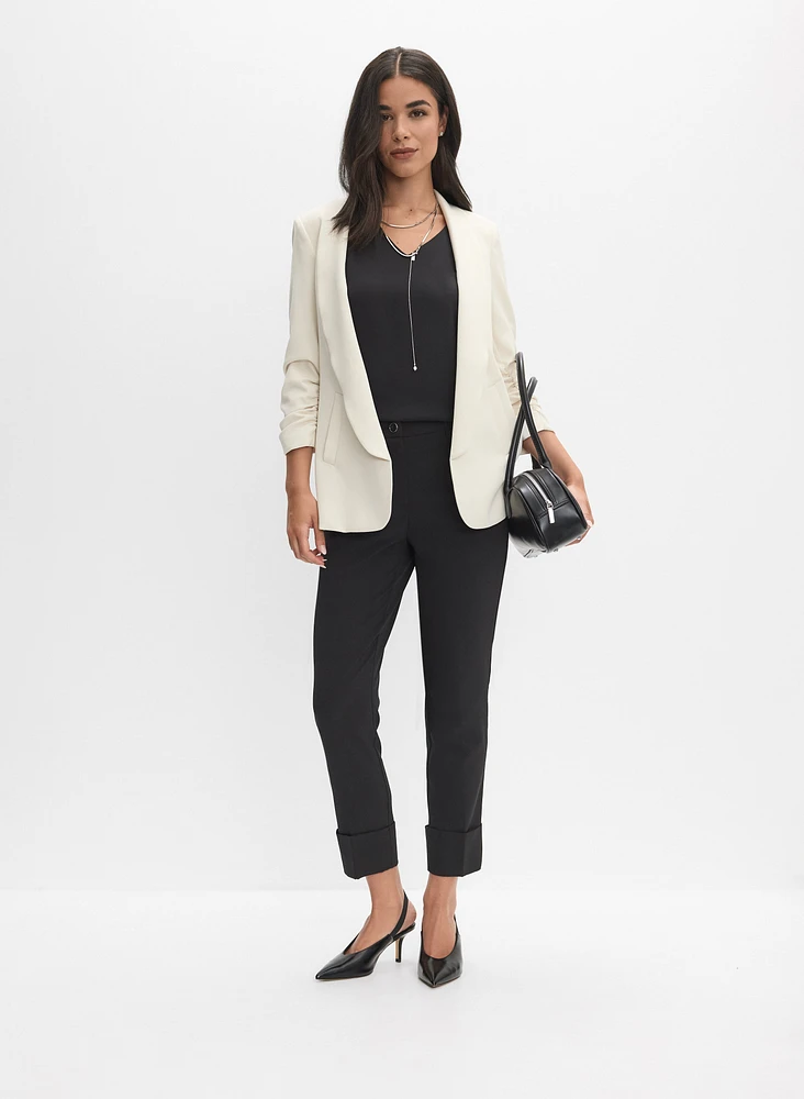 Cuffed Straight-Leg Pants
