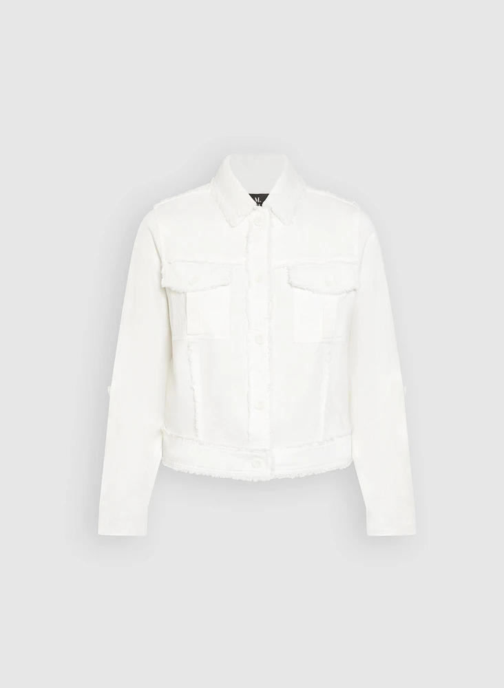 Veste à bordures effilochées