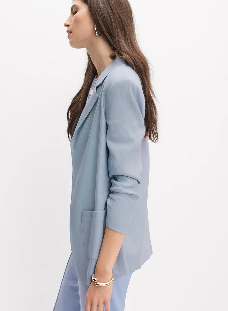 Blazer ouvert en mélange de lin