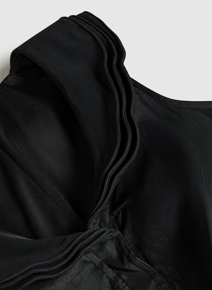 Belted Taffeta Dress