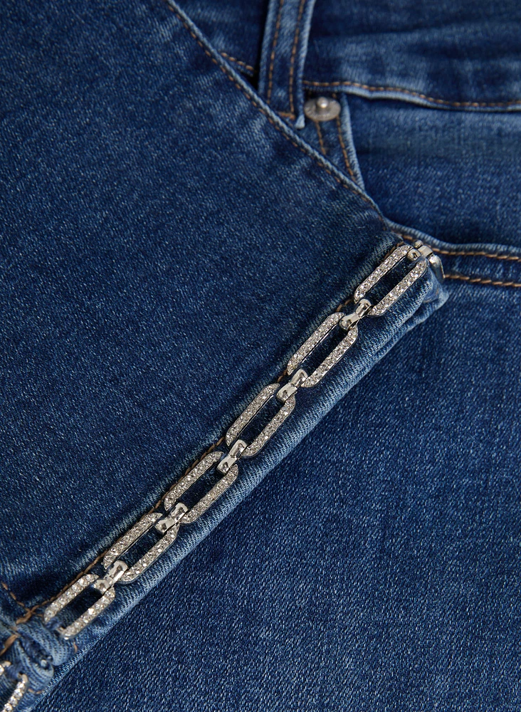Capri en denim à jambe étroite