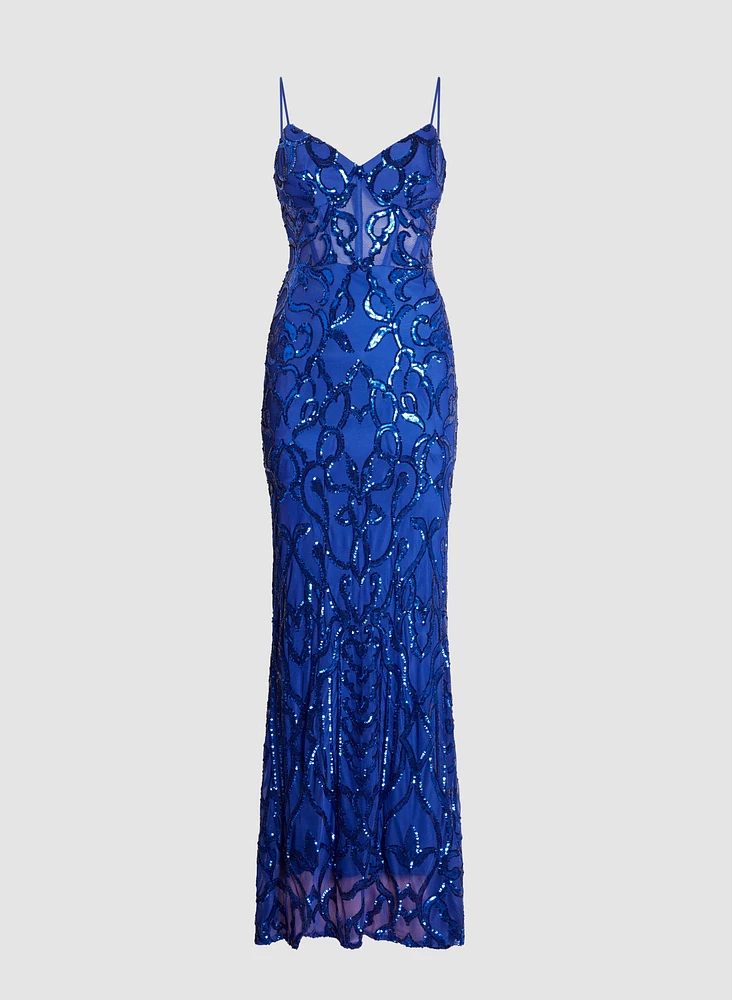Robe ajustée avec broderies en paillettes