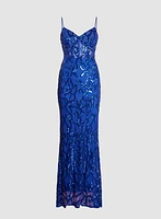 Robe ajustée avec broderies en paillettes