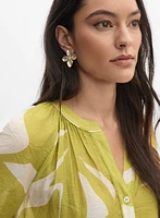 Printed Button-Down Blouse