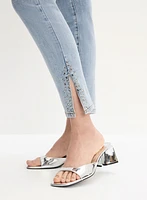 Slim Leg Rhinestone Detail Jeans