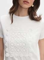 Cotton Crochet Applique T-Shirt