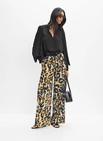 Leopard Print Wide-Leg Pants