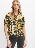 Blouse boutonnée à motif abstrait