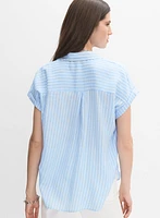 Striped Cap Sleeve Blouse