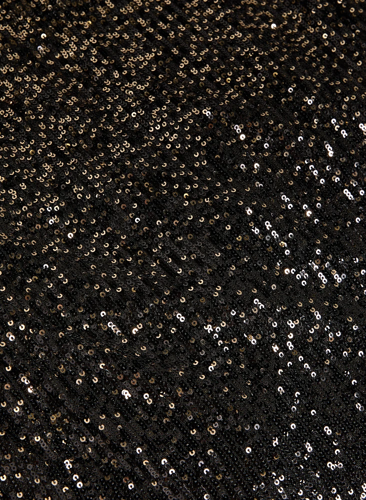 Robe épaule unique à paillettes