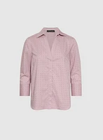 Studded Button-Down Blouse