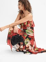 Robe florale en chiffon