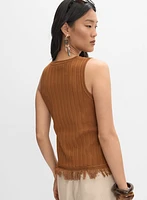Fringe Hem Knit Tank Top
