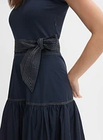 Contrast Stitch Maxi Dress