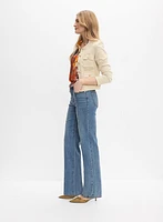 Seam Detail Wide-Leg Jeans