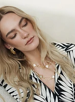Wavy Oval & Clover Necklace
