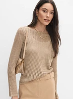 Metallic Open Knit Sweater