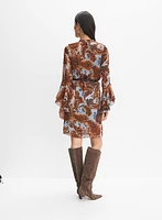 Belted Paisley Dress
