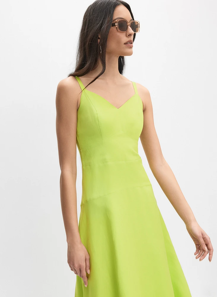 Robe midi en mélange de lin