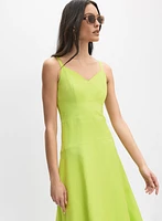 Robe midi en mélange de lin