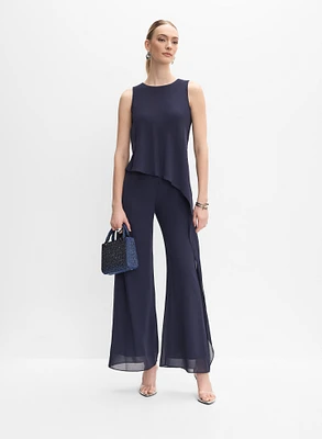 Asymmetric Chiffon Jumpsuit