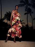 Robe florale en chiffon