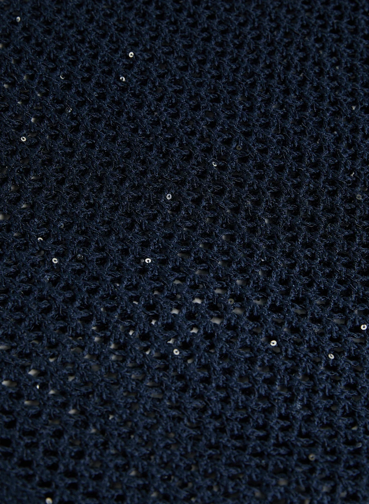 Open Knit Pullover Sweater