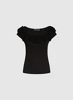 Ribbed Rosette Top