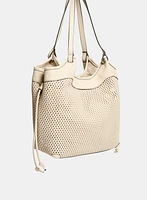 Perforated Drawstring Handbag