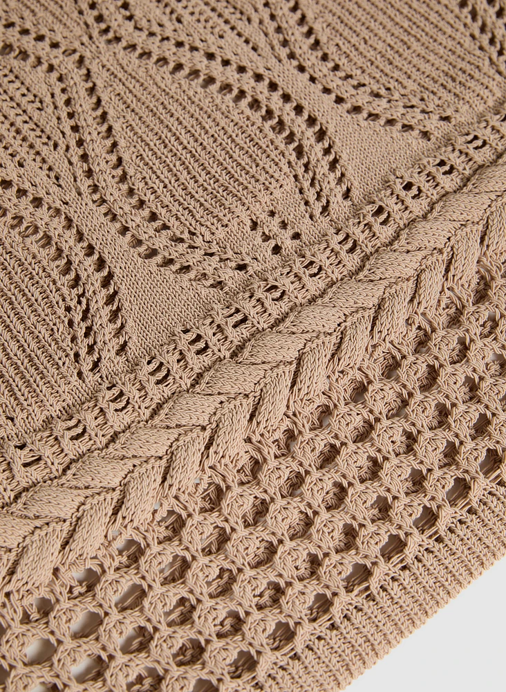Braid Detail Open Knit Tank