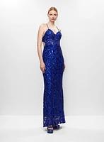 Robe ajustée avec broderies en paillettes